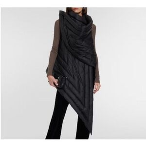 NWOT Rick Owens Gleam Vest Womens S Down Feather Black Puffer Retail $1225